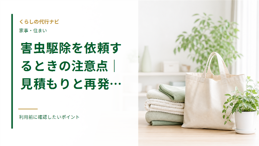 害虫駆除を依頼するときの注意点|見積もりと再発対策の確認